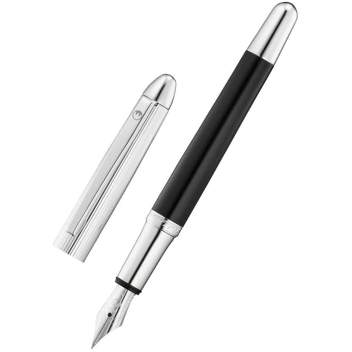 Waldmann Pens Pocket Stainless Steel Nib Fountain Pen - Black