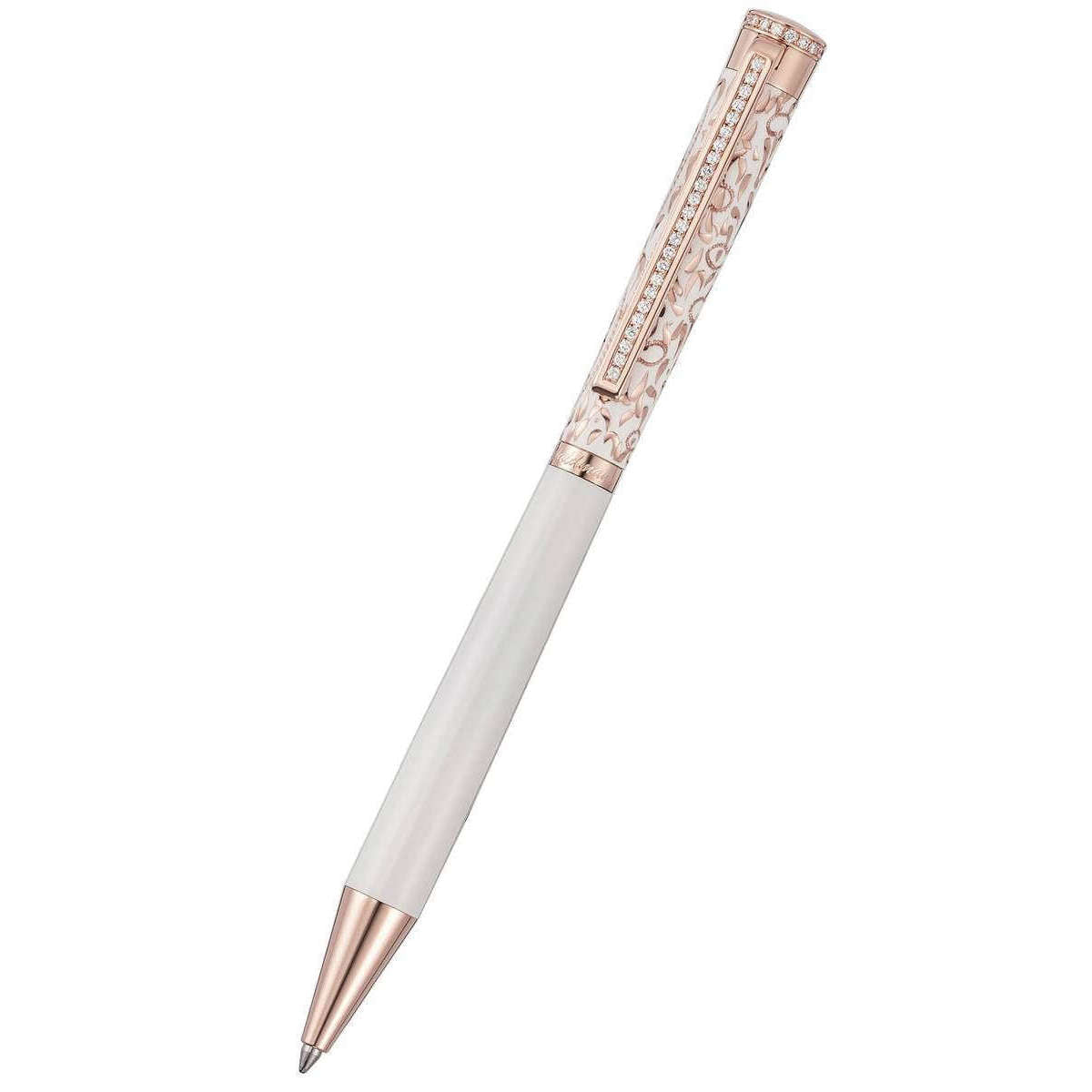 Waldmann Pens Xetra Vienna D Lady Ballpoint Pen - White/Rose Gold