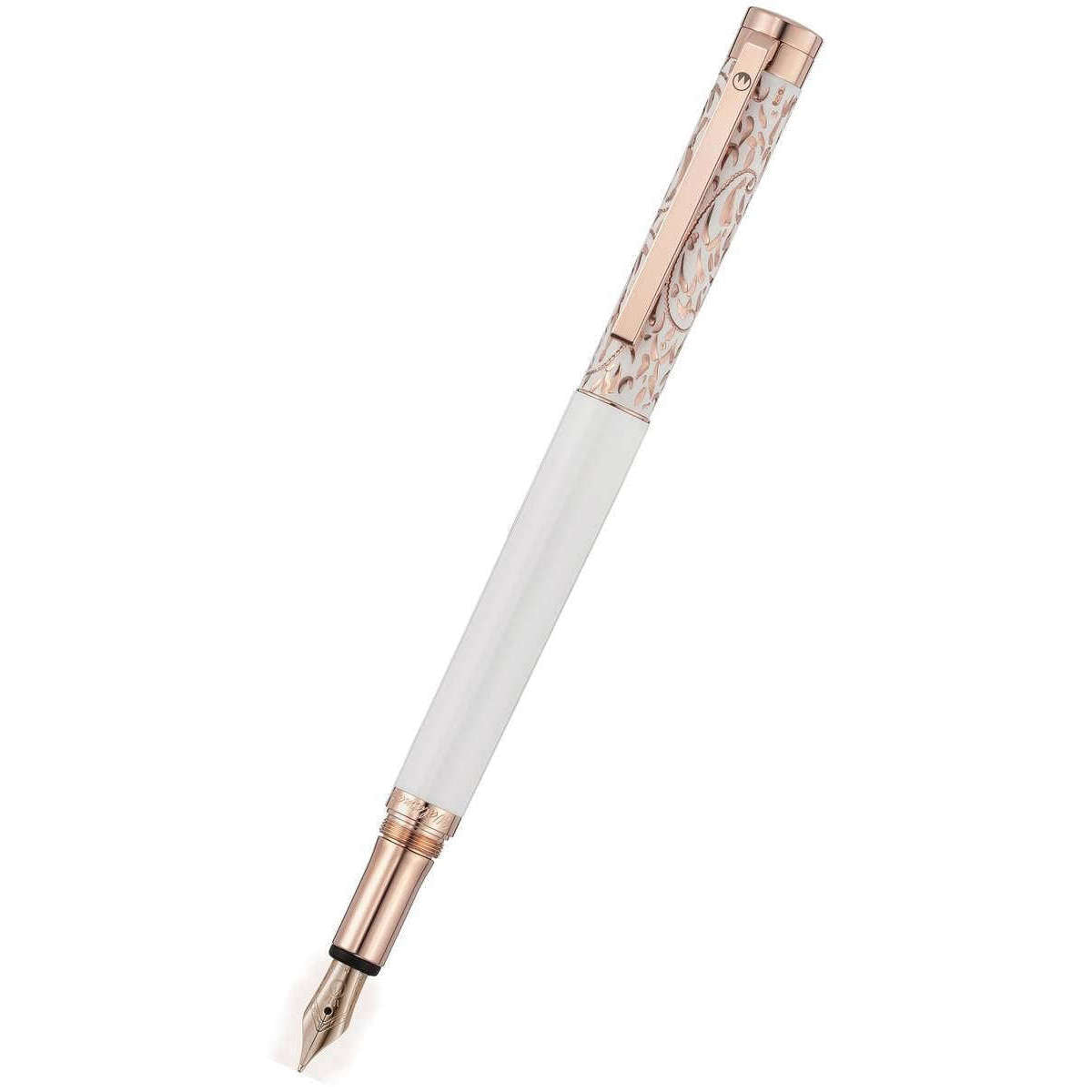 Waldmann Pens Xetra Vienna Lady Stainless Steel Nib Fountain Pen - White/Rose Gold