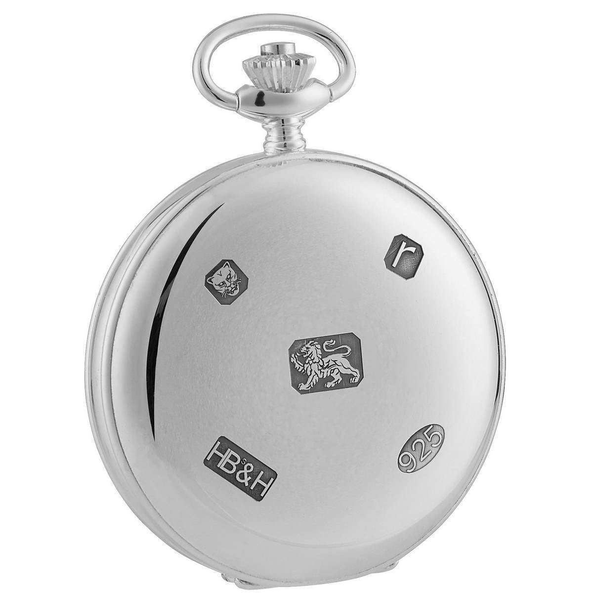 woodford sterling silver full hunter pocket watch - silver