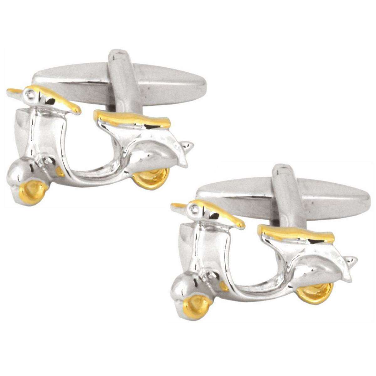 Zennor 2 Toned Scooter Cufflinks - Silver/Gold