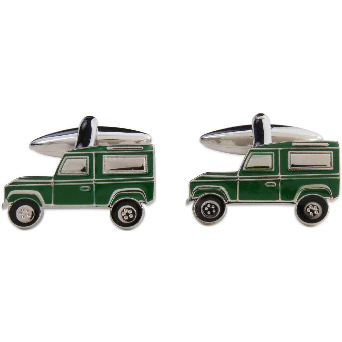 Zennor Farm Truck Cufflinks - Green/Silver