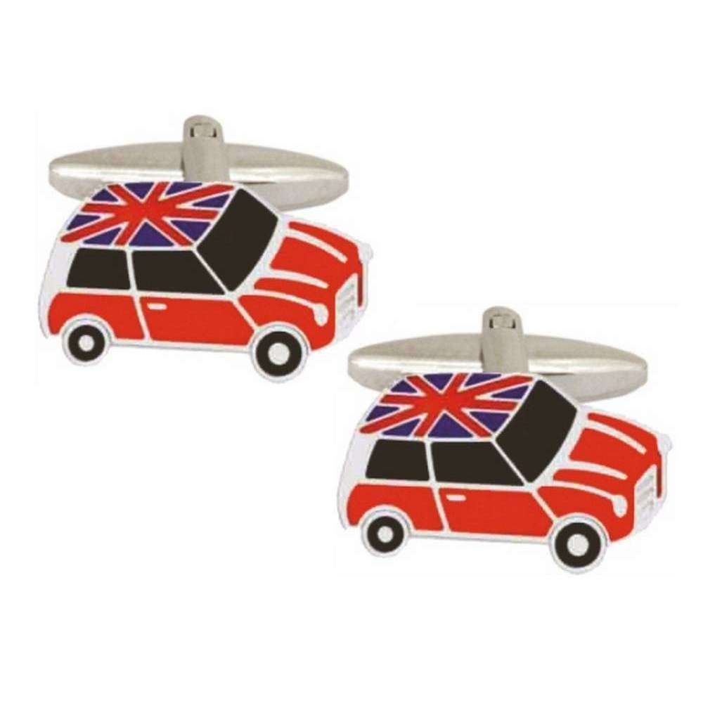 Zennor Mini Union Jack Roof Cufflinks - Red