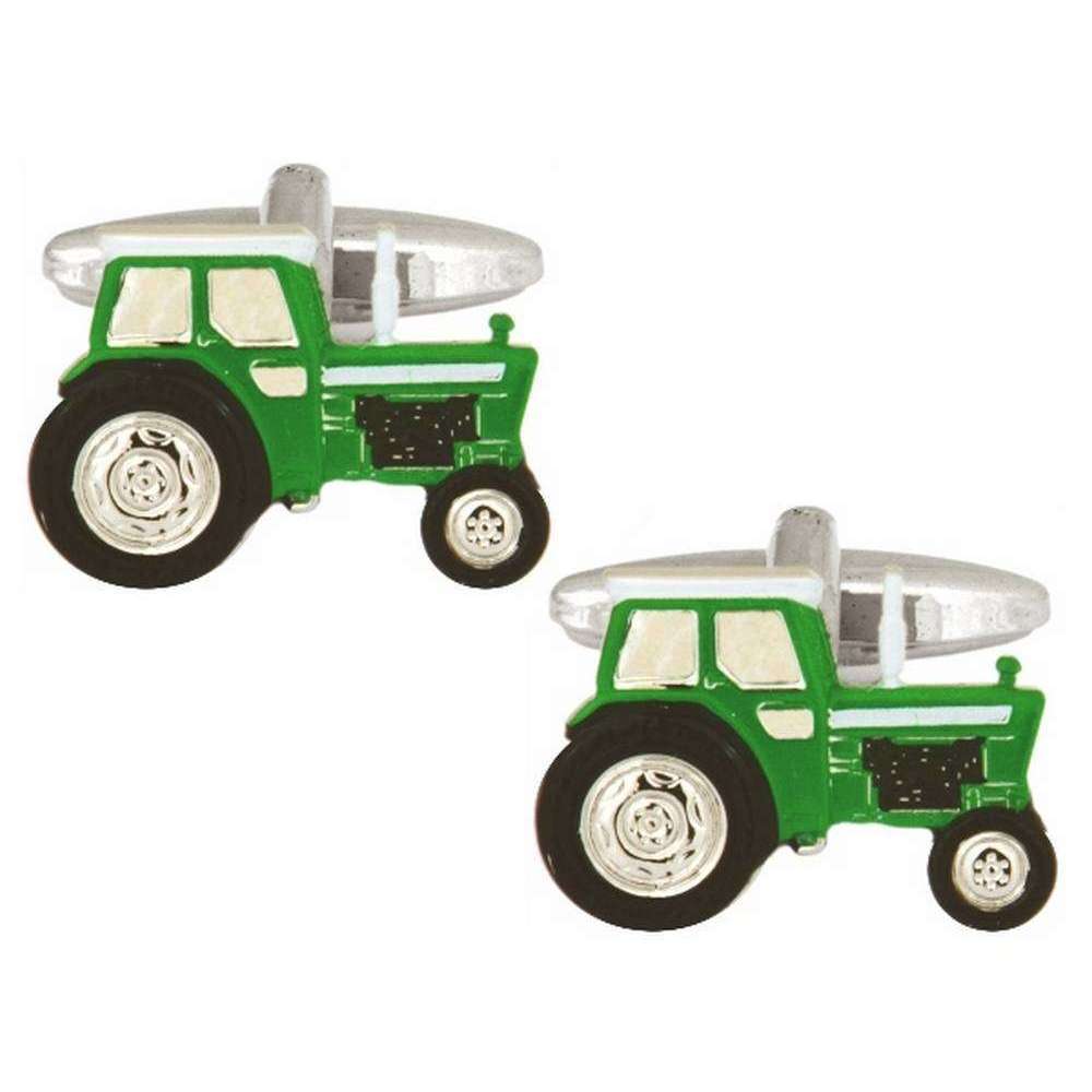 Zennor Tractor Cufflinks - Green