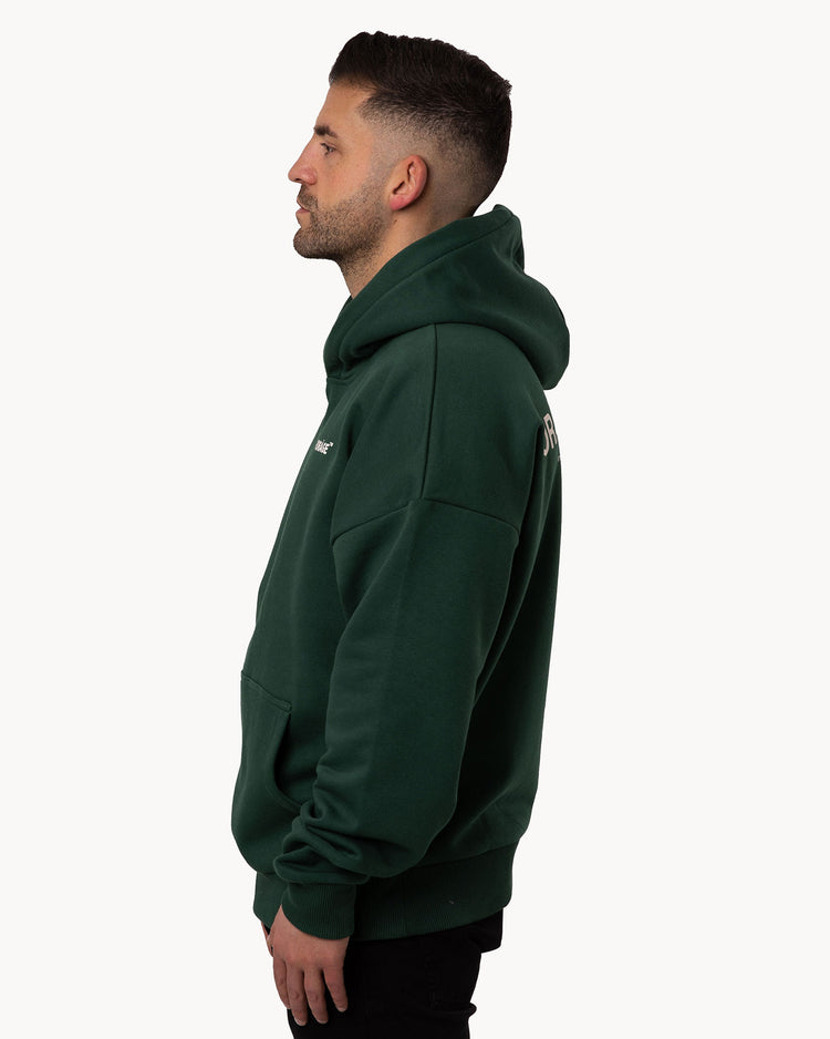 Oversized Backprint Hoodie Forest Green