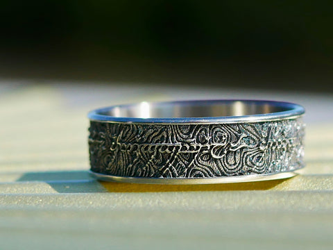 LOTR beauty ring 22 LOTR engraving on Damascus design