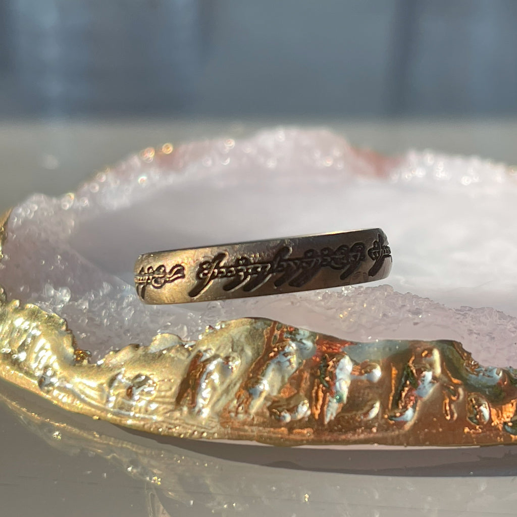 Aged Gold LOTR beauty ring by Laser Custom Works available on Divavap.com