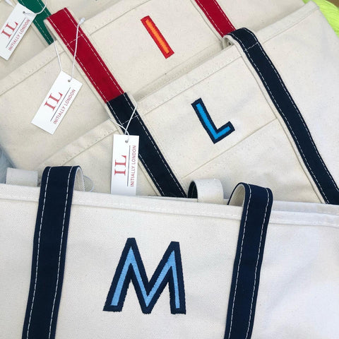 monogrammed Maine Boat Tote