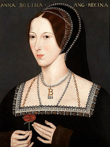Portrait of Anne Boleyn wearing her monogram necklace