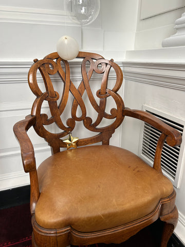 Monogrammed chair at the Ned Hotel & Club