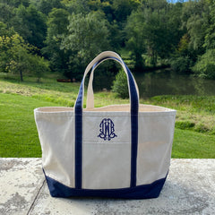 Monogrammed canvas boat tote