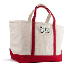 monogrammed canvas boat tote bag