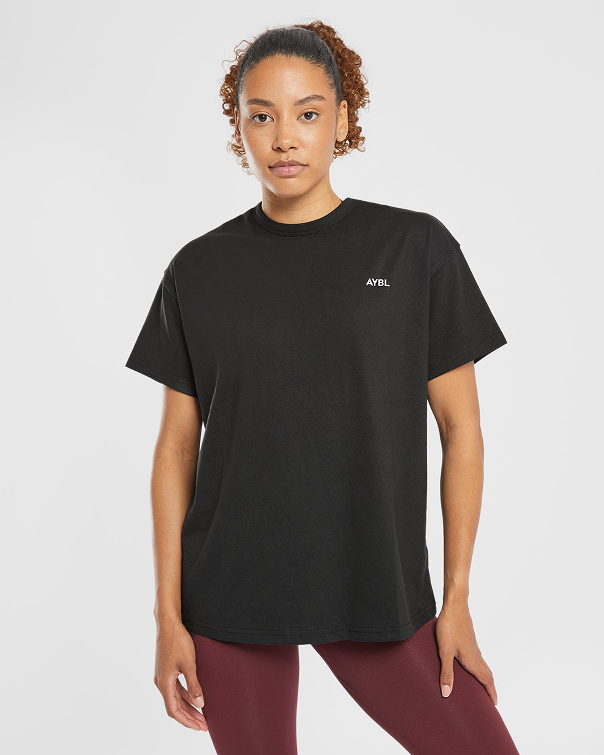 Slogan Oversized Crop T Shirt - Black – AYBL