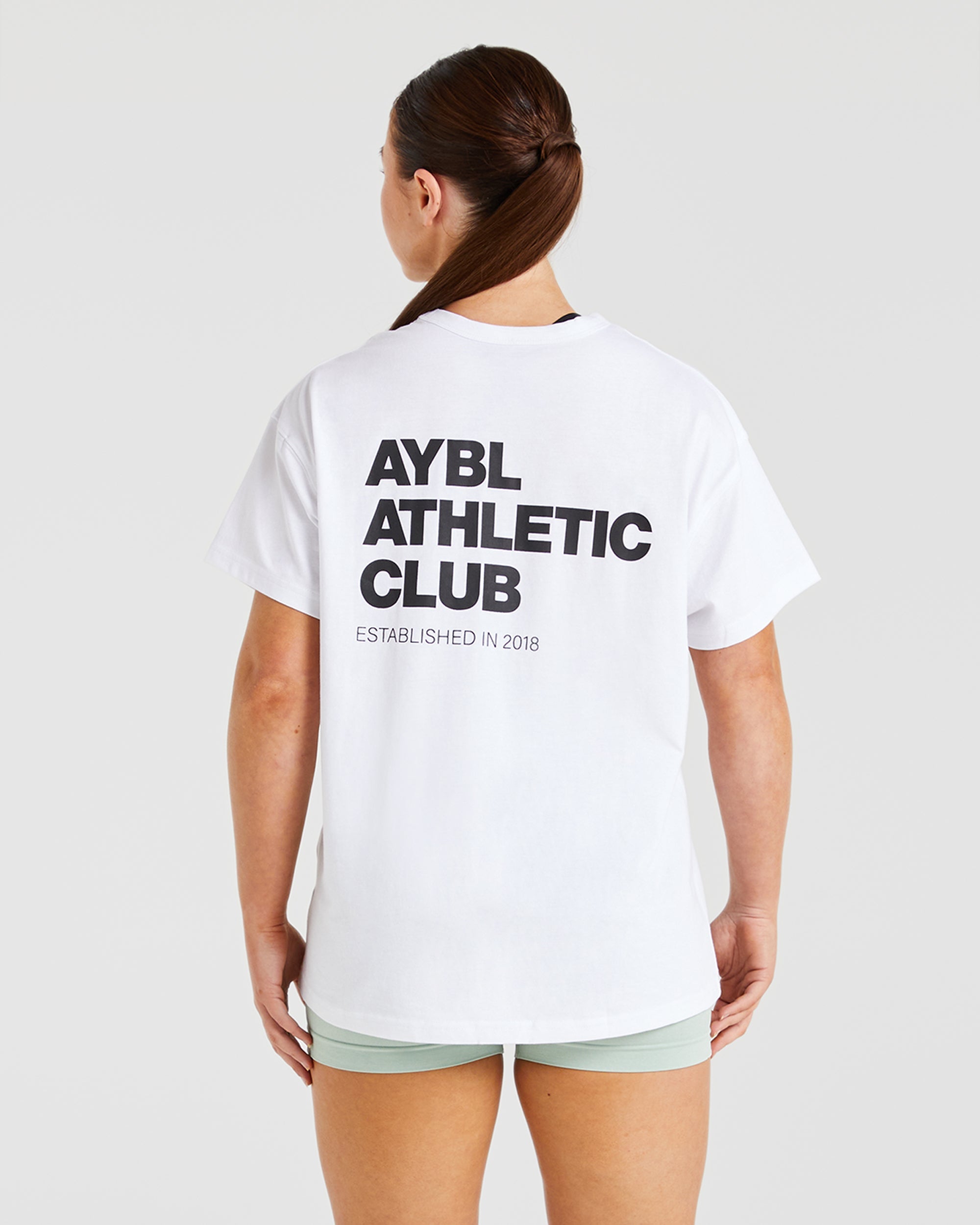 AYBL Sports Club Oversized T Shirt - White/Burgundy