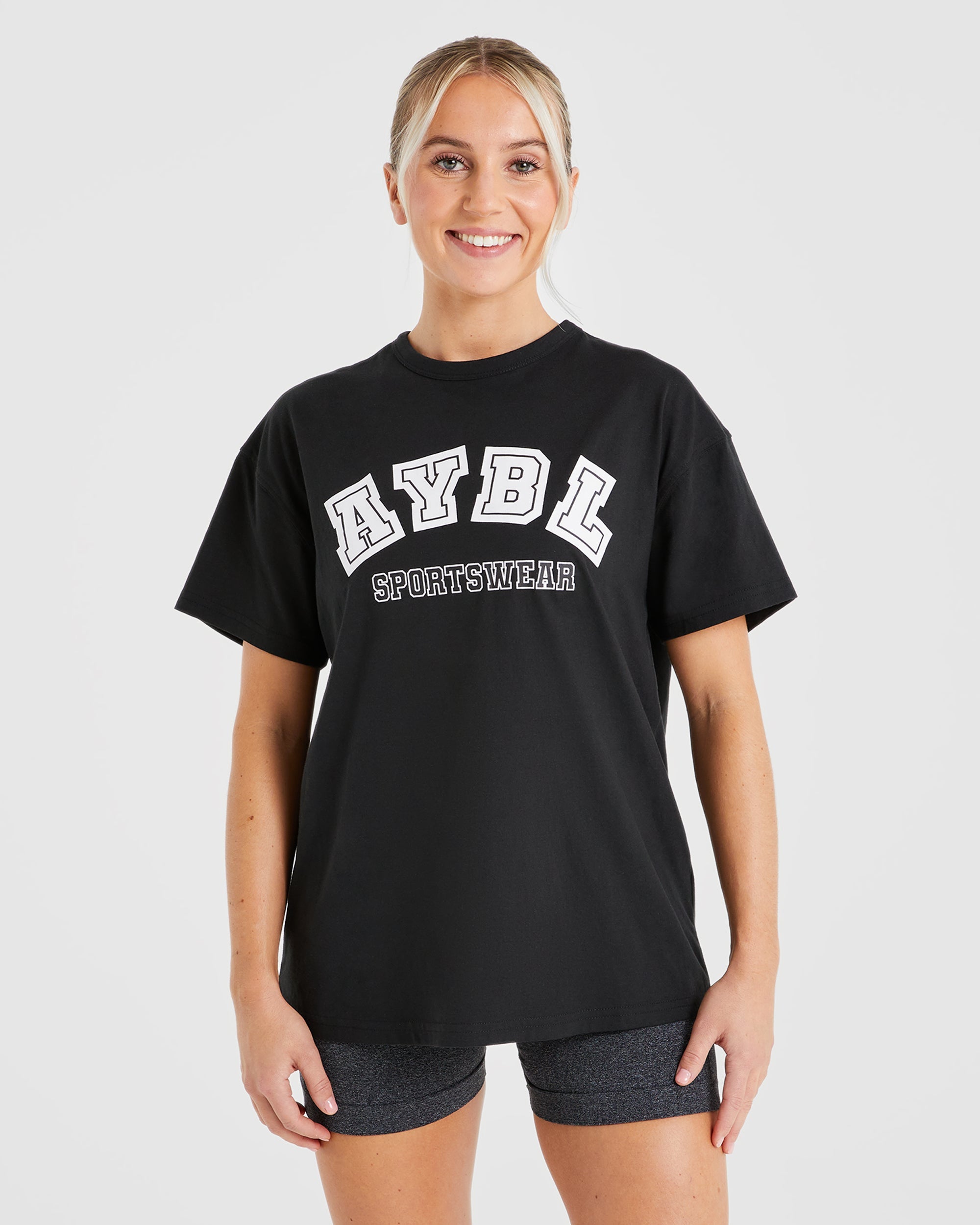 AYBL Sports Club Oversized T Shirt - Black