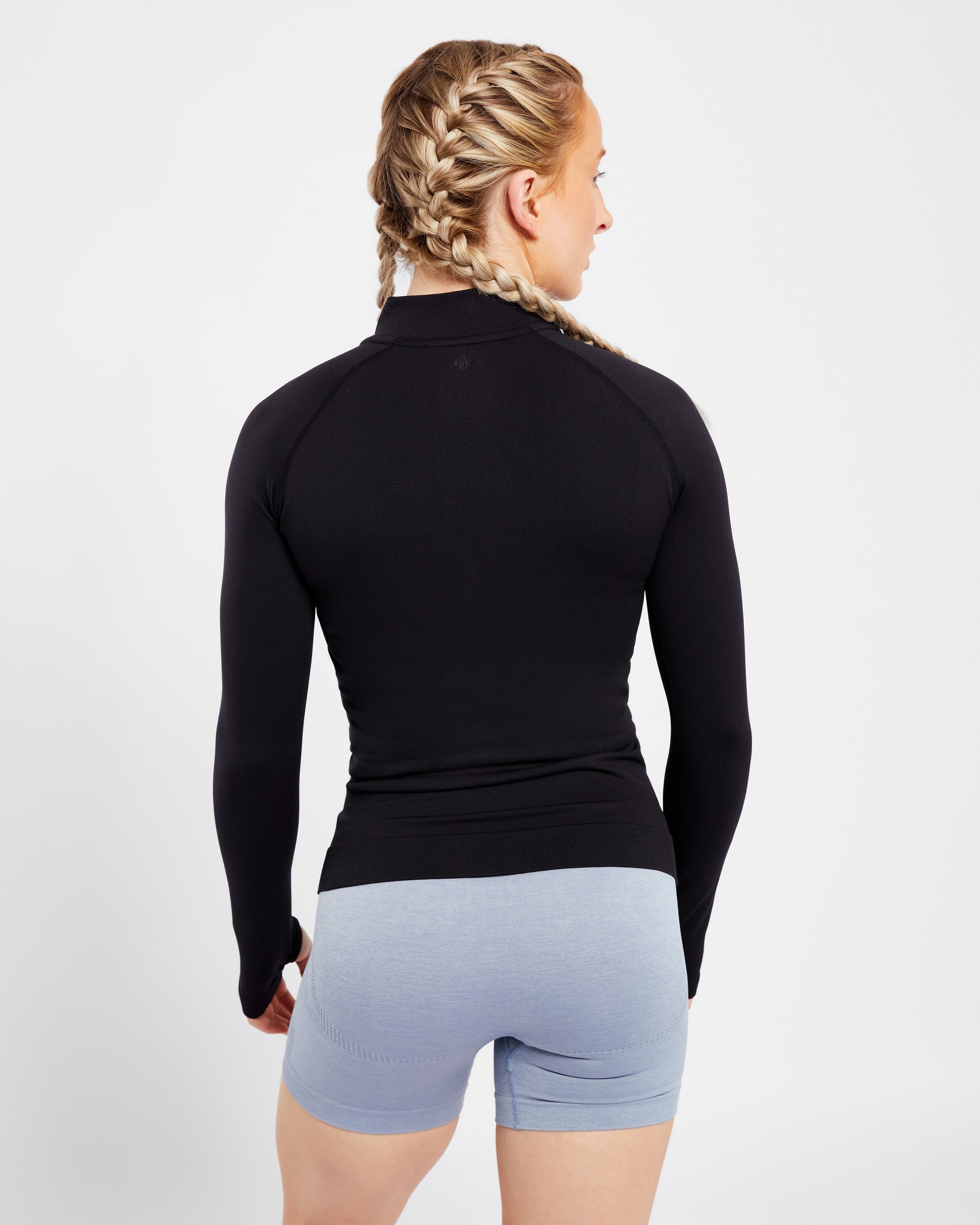 Essential Seamless 1/2 Zip Pullover - Black – AYBL