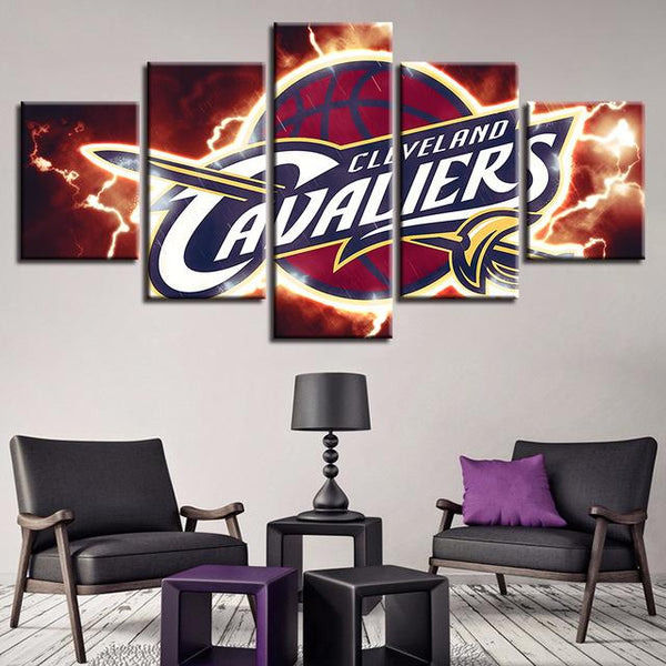 5 Panel Cleveland Cavaliers Wall Art Cheap For Living Room Wall