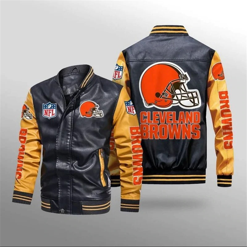 30% OFF The Best Men's Cleveland Browns Leather Jacket For Sale – 4 Fan ...