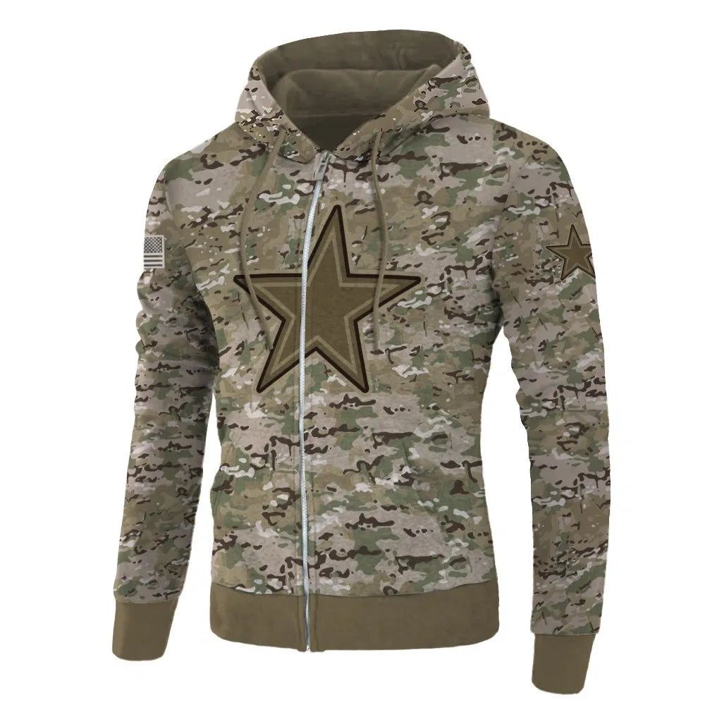 Men's The Wild Collective Black Dallas Cowboys Camo Pullover Hoodie