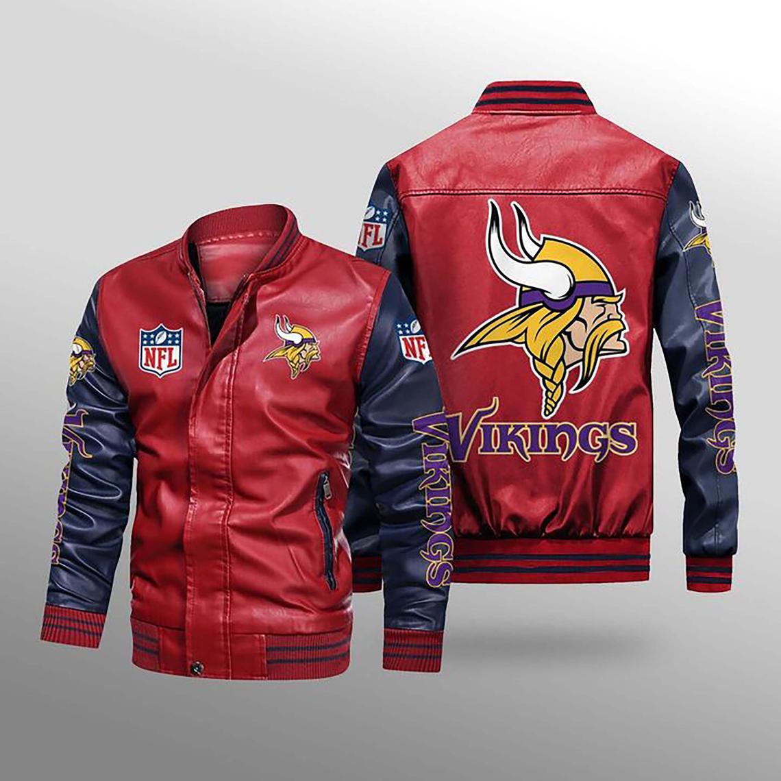 30% OFF The Best Men's Minnesota Vikings Leather Jacket For Sale – 4 ...