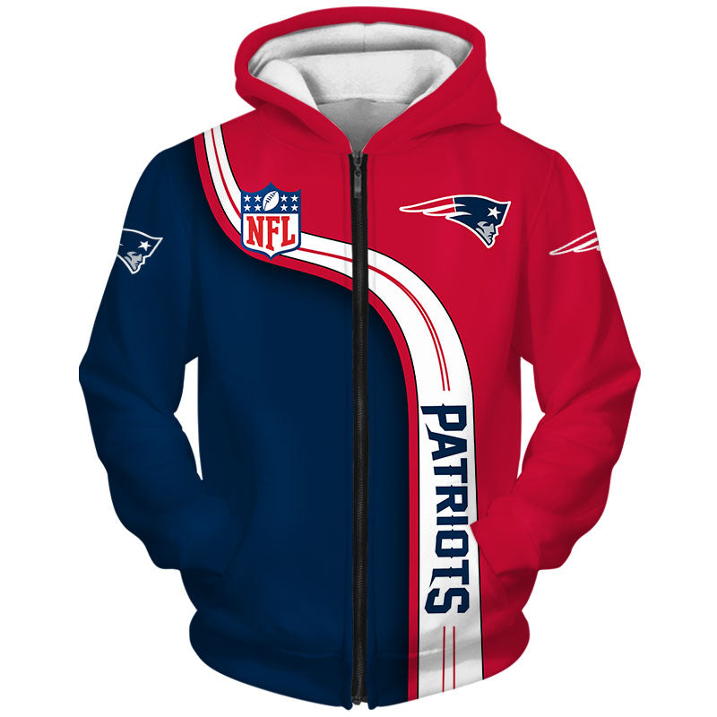 NFL New England Patriots Logo Flame Pattern 3D Hoodie Pullover