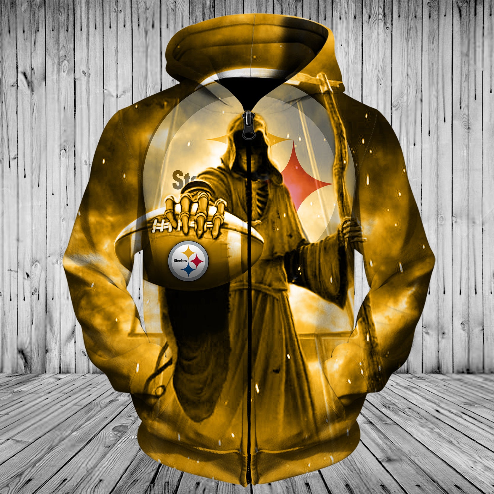 Steelers Nfl Football Skull 3D Hoodie Personalized