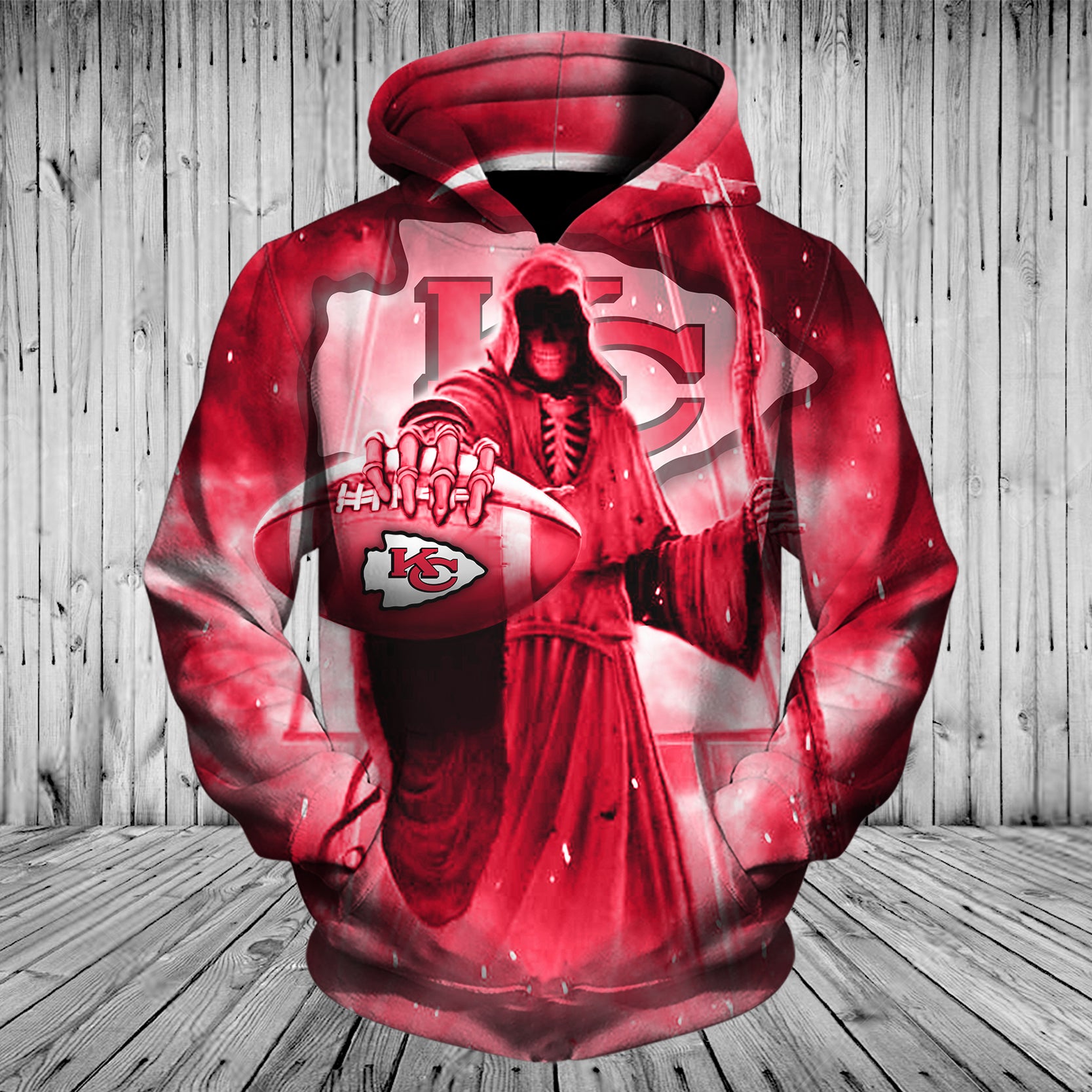 kansas city chiefs skull hoodie