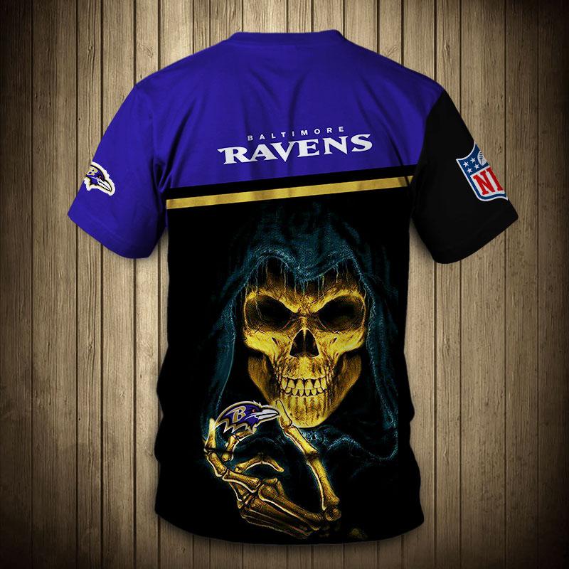 20% SALE OFF Baltimore Ravens Tee shirts 3D Hand Skull Short Sleeve – 4 ...