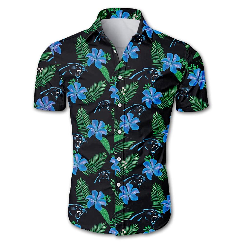 20% OFF Carolina Panthers Hawaiian Shirt Floral Button Up Slim Fit Body ...