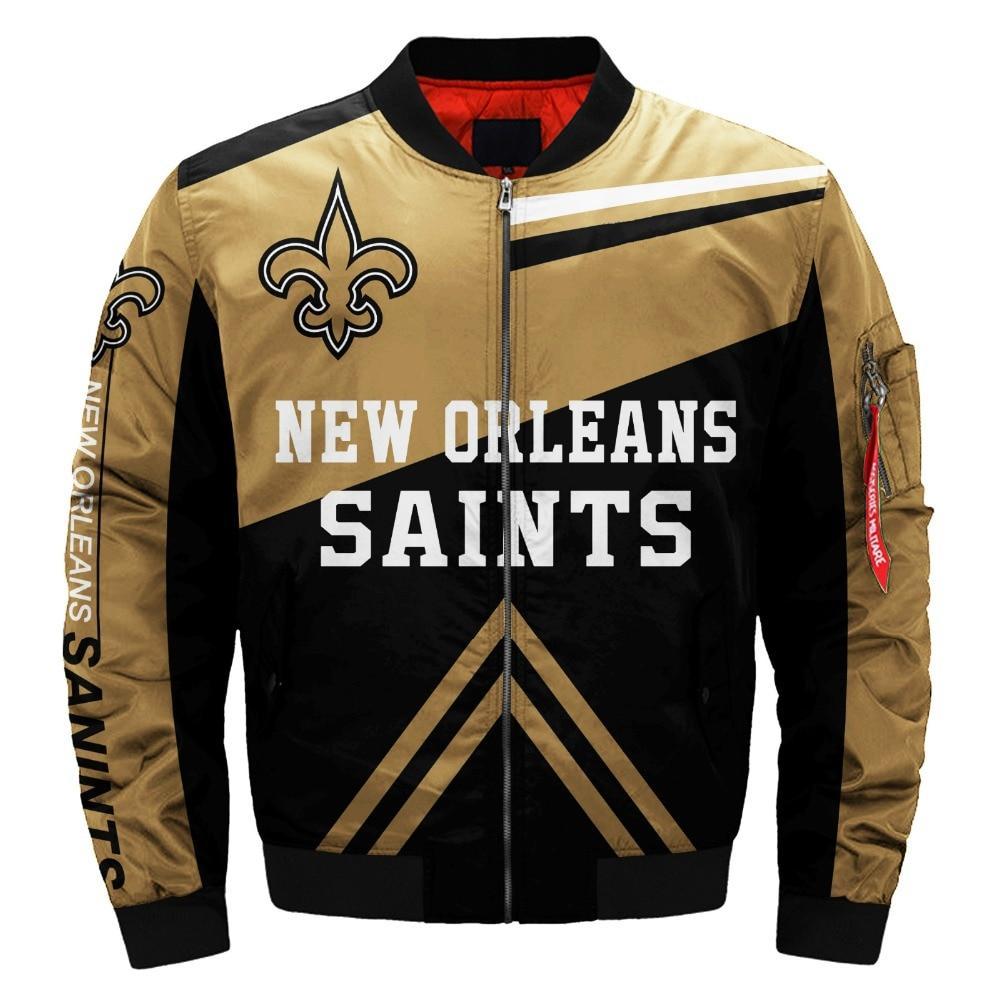 The Best Cheap Men's Bomber Jacket New Orleans Saints Jacket For Sale ...