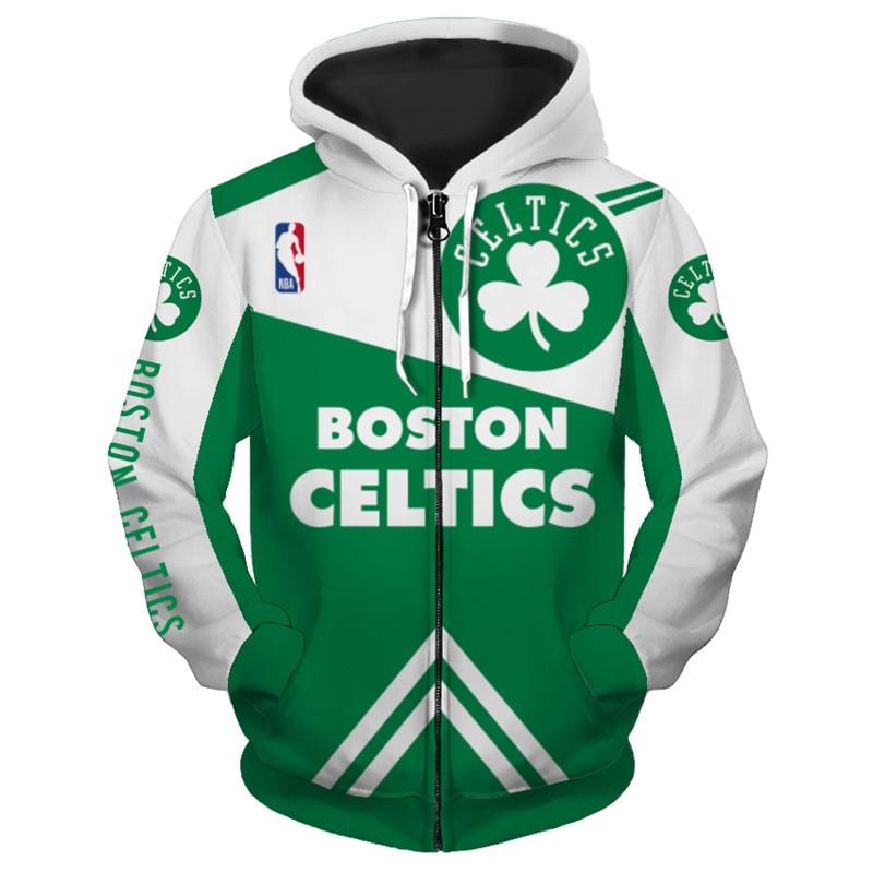 Lowest Price NBA Hoodies 3D Boston Celtics Hoodie Zip Up Sweatshirt For ...