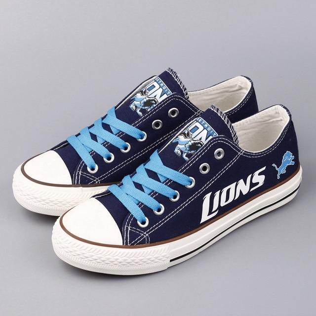 Detroit Lions Shoes Letter Glow In The Dark Shoes Cheap Laces Custom ...