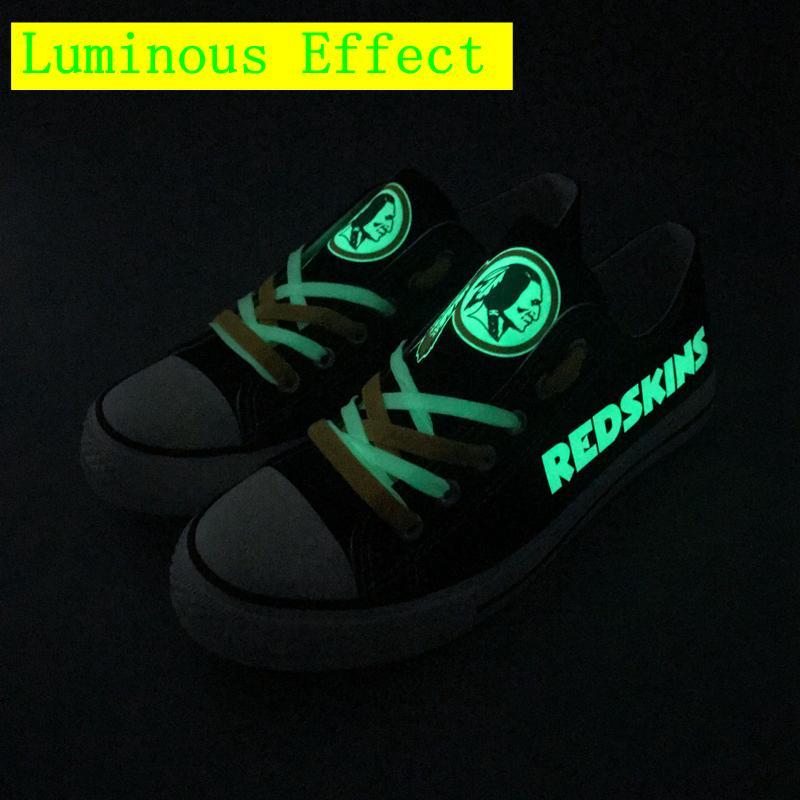 Lowest Price Washington Redskins Shoes Letter Glow In The Dark Shoes ...