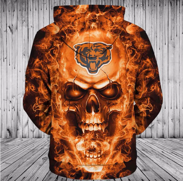 16% OFF NFL Hoodies 3D Skull Chicago Bears Hoodies Cheap Sweatshirt – 4 ...