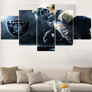 5 Panel Oakland Raiders Canvas Wall Art Cheap For Living