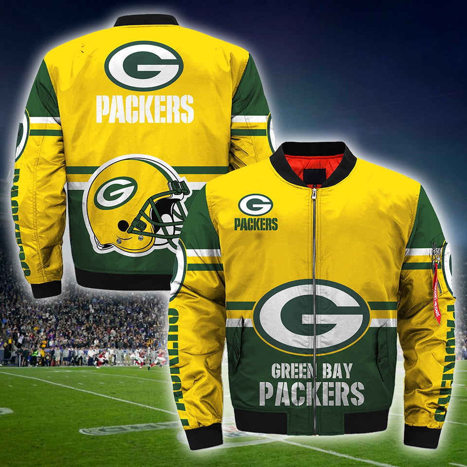 20% SALE OFF Men NFL Jacket Green Bay Packers Bomber Jacket For Sale ...