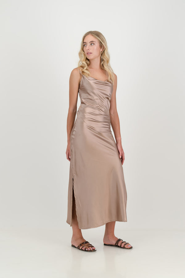 The Champagne Luna Slip Dress