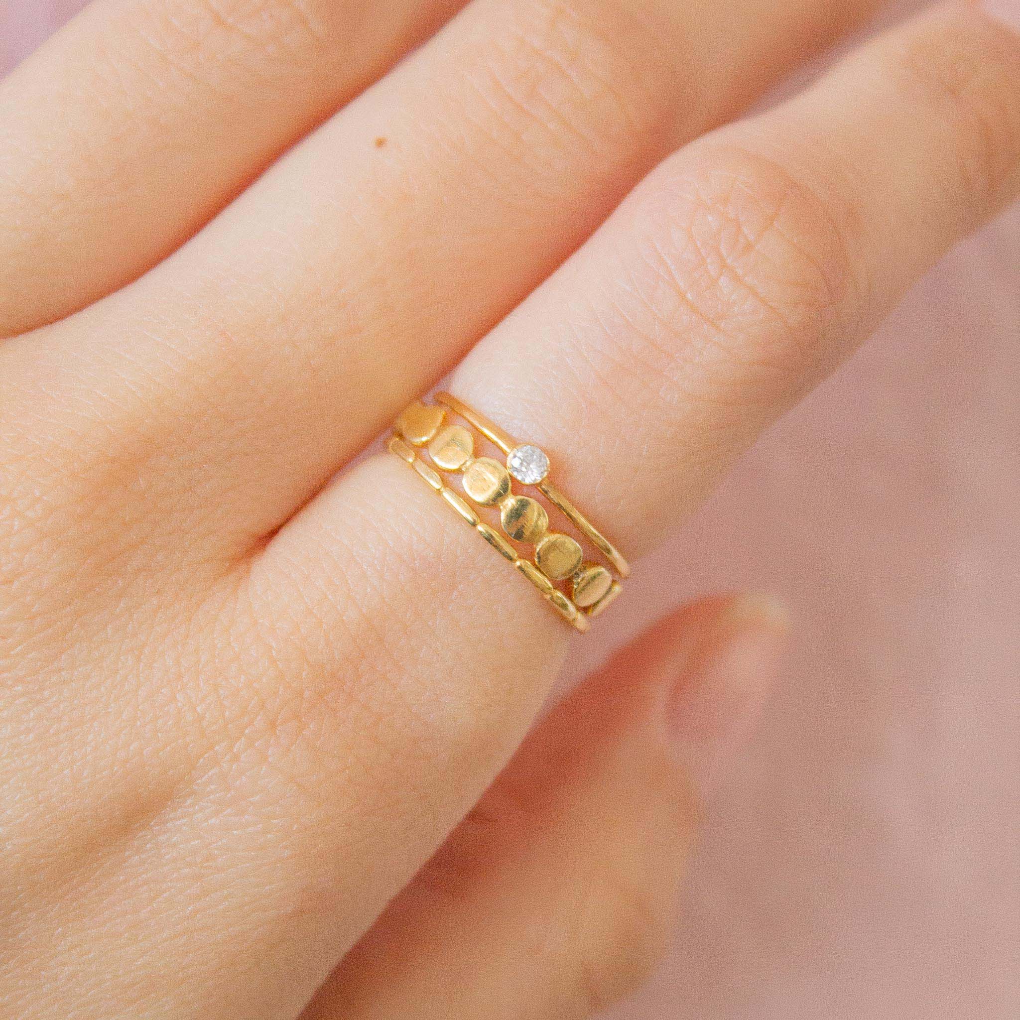 SPE Gold -Geometric Round Shape Gold Ring - for Men's
