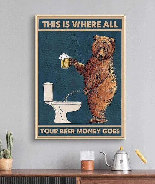 Humorous Poster The Peeing Bear Fineartsfrance