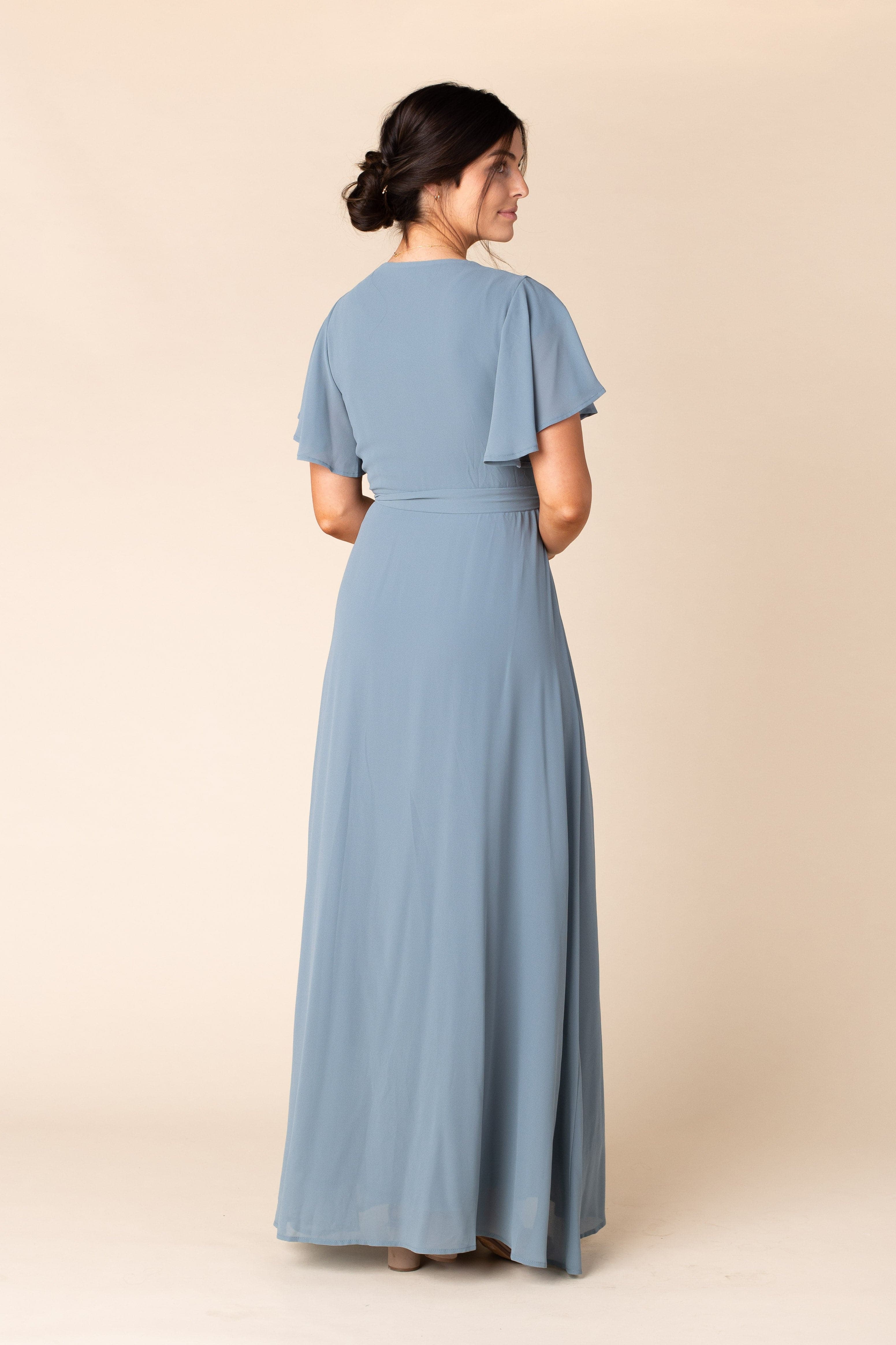 Palermo Wrap-Effect Dress misty blue | finiscapital.com