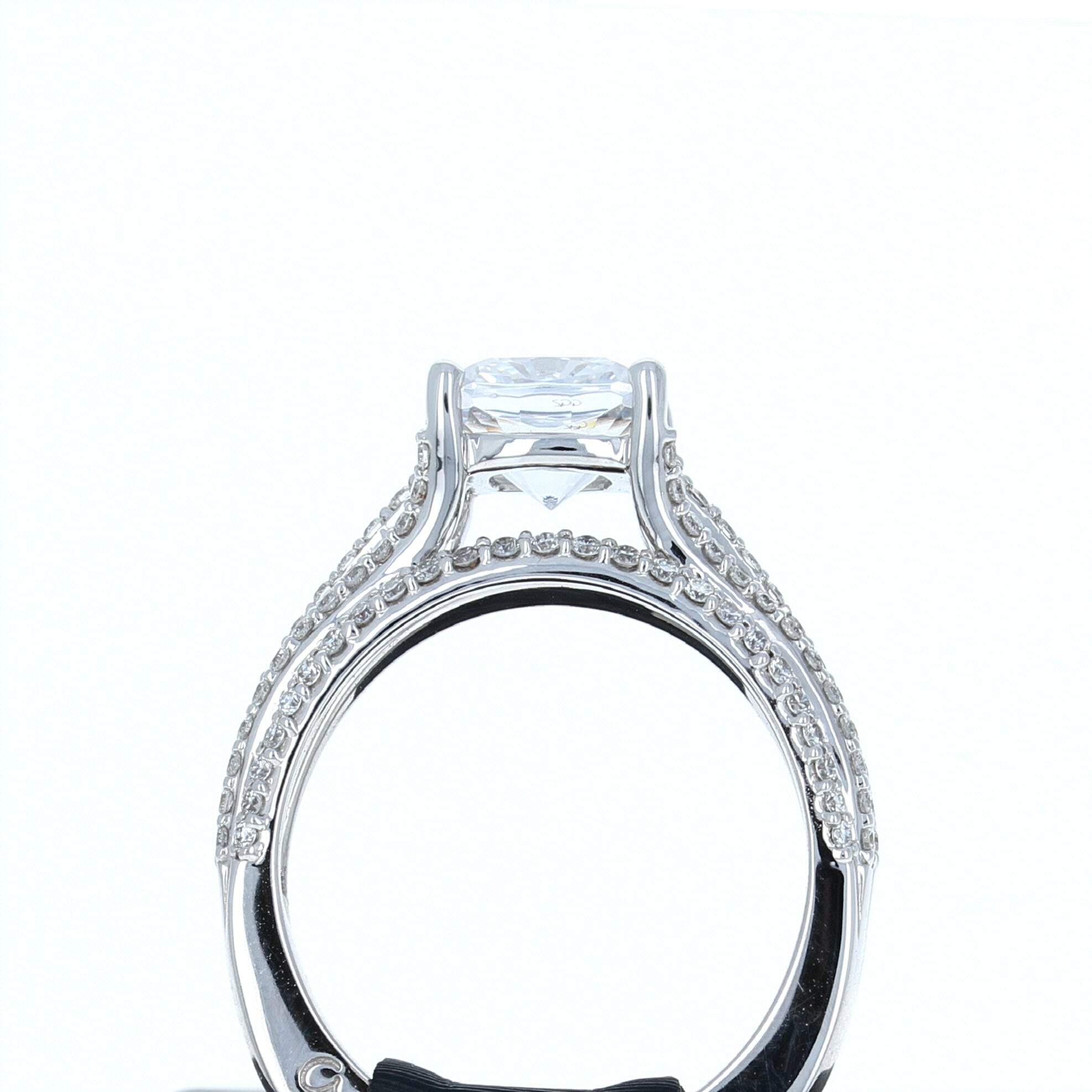 A Jaffe Engagement Ring Semi Mount Halo in 18K White Gold ...