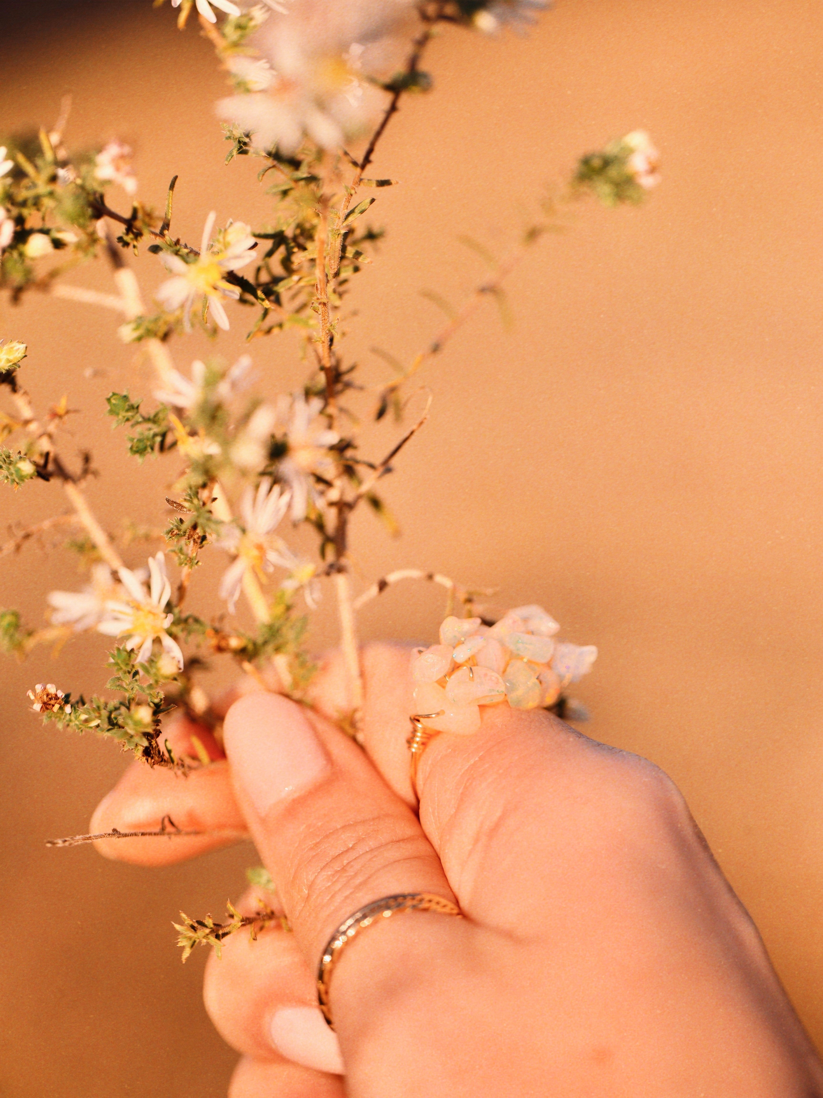 Natural Birthstone Cluster Ring - June