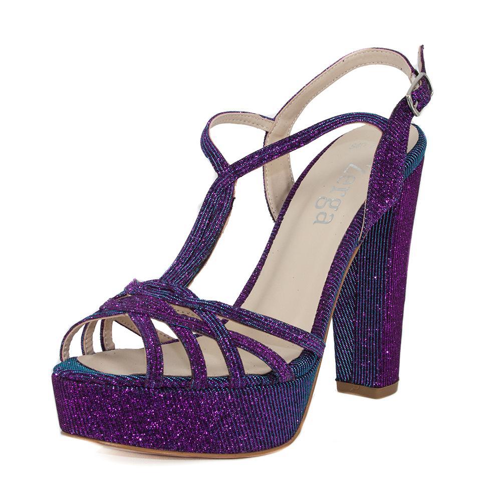 ANKA Purple Turquoise Women's Platform High Heels Handmade Sandal – Zerga  Shoes