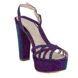 ANKA Purple Turquoise Women's Platform High Heels Handmade Sandal – Zerga  Shoes