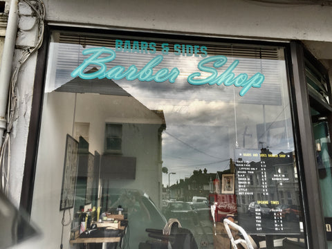 Window Graphics for Baars & Sides Barber Shop