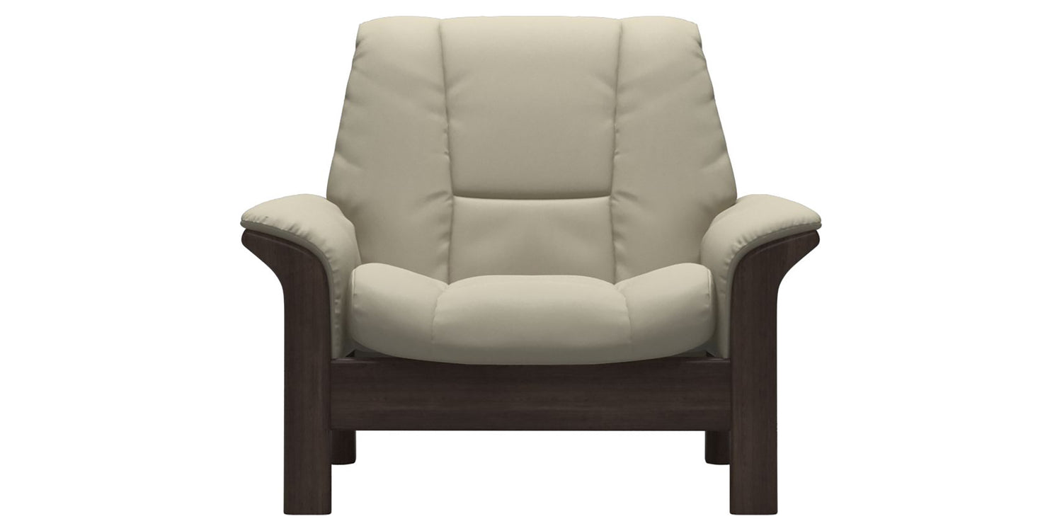 Paloma Leather Light Grey & Wenge Base | Stressless Buckingham Low Back Chair | Valley Ridge Furniture