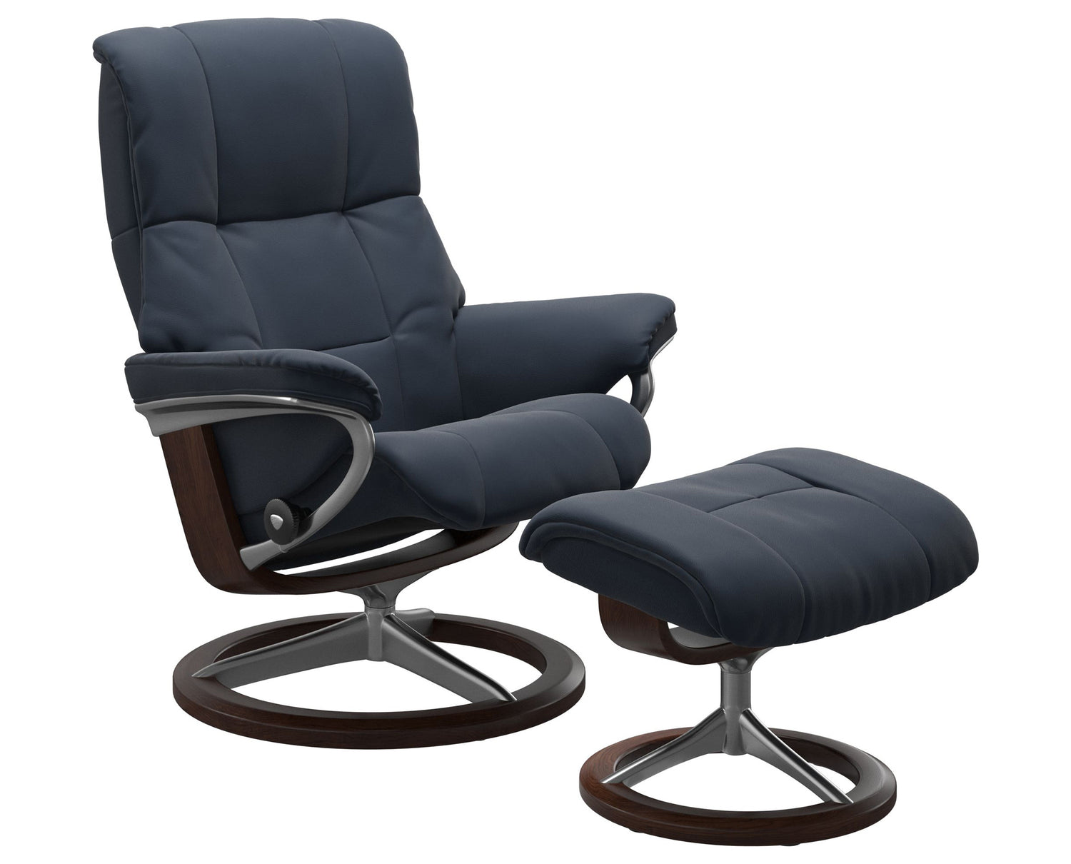 Paloma Leather Oxford Blue S/M/L & Brown Base | Stressless Mayfair Signature Recliner | Valley Ridge Furniture