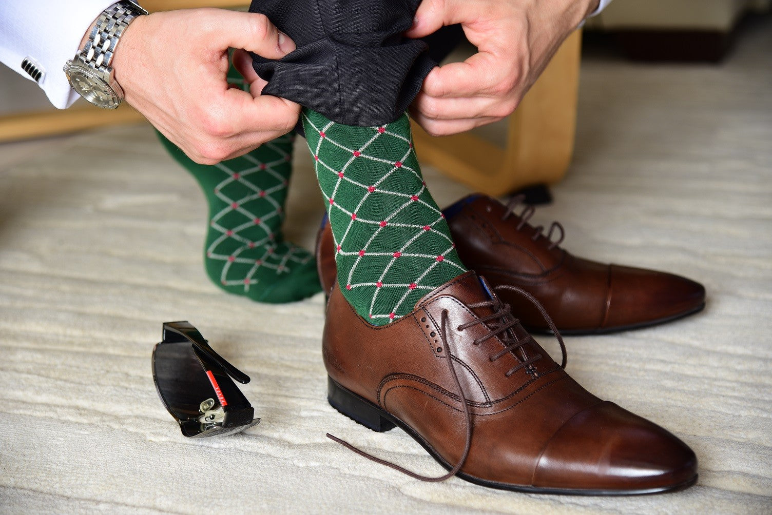 red and black dress socks