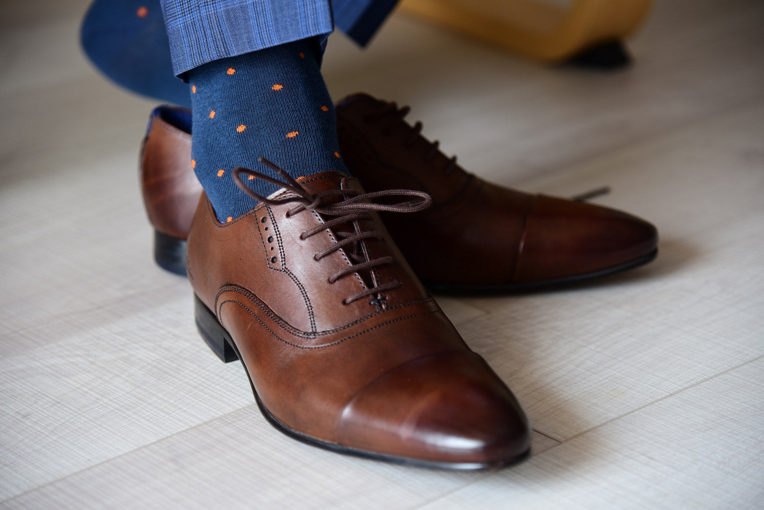 navy polka dot dress socks