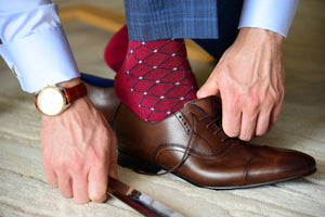 mens red dress socks